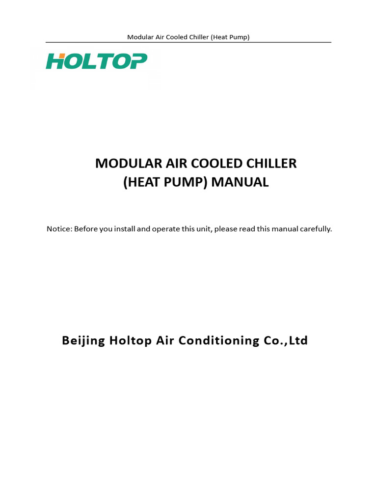 Modular Air Cooled Chiller Manual | PDF | Heat Pump | Heat Exchanger