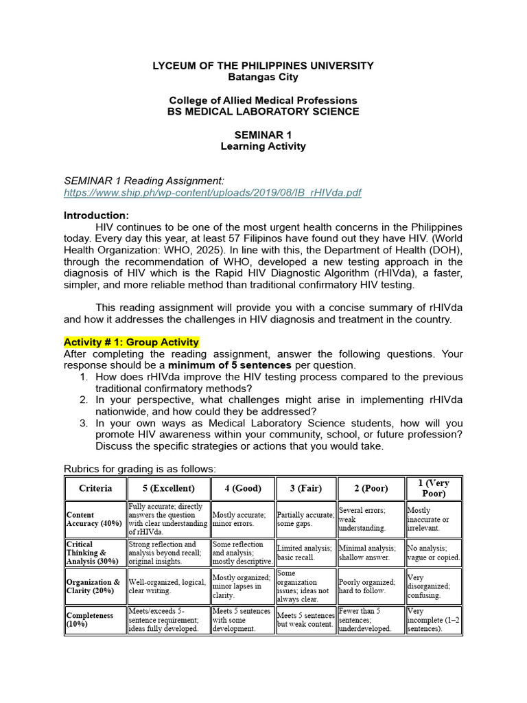 Understanding rHIVda in HIV Diagnosis | PDF | Medical Diagnosis ...