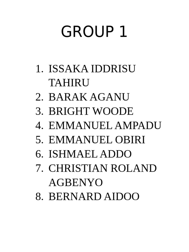 Group Member List by Categories | PDF