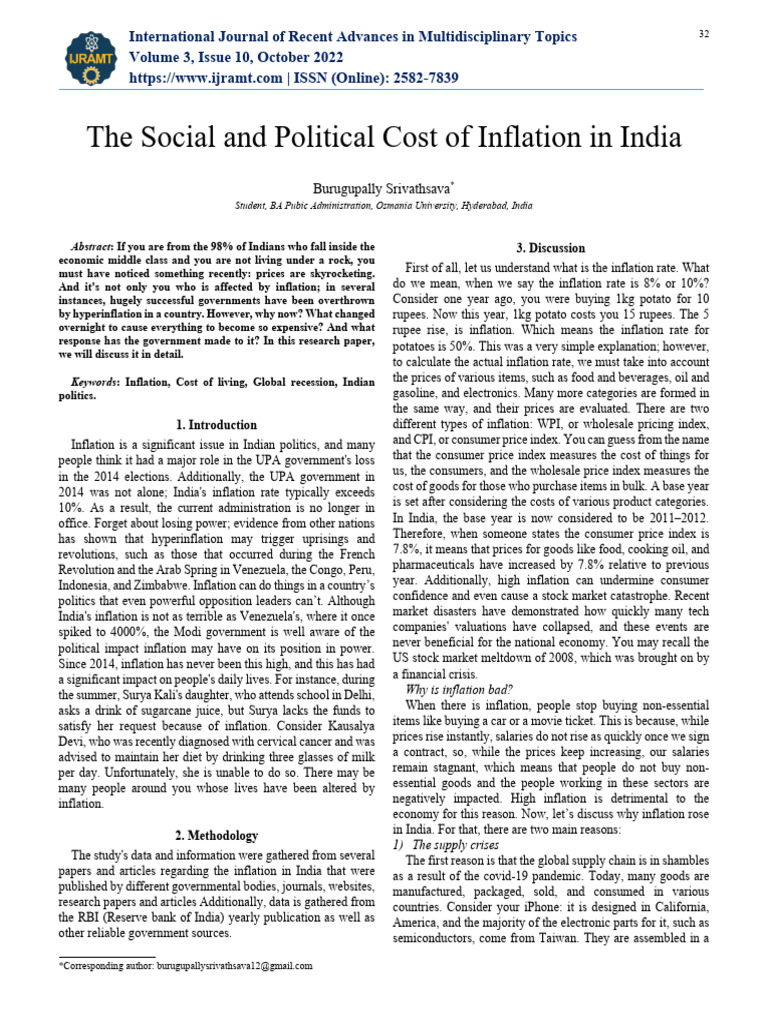 Impact of Inflation on Indian Politics | PDF | Cost Of Living | Inflation