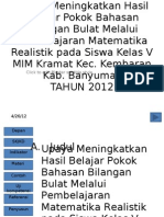 Upaya Meningkatkan Hasil Belajar Pokok Bahasan Bilangan Bulat