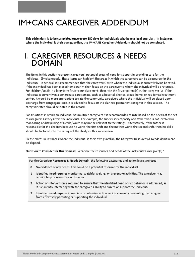 IM+CANS Caregiver Addendum Guide | PDF | Caregiver | Empathy