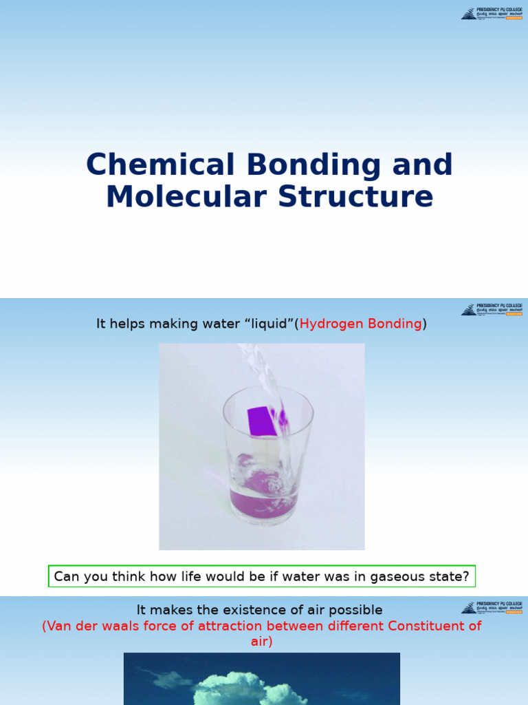 Chemical Bonding and Molecular Structure | PDF | Chemical Bond ...