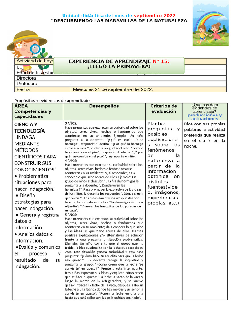 Mircoles 21 de Septiembre Del 2022 | PDF | Aprendizaje | Queso
