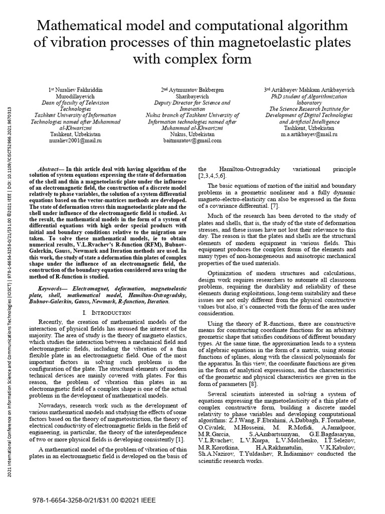 8-Maqola - Mathematical Model and Computational Algorithm of Vibration ...