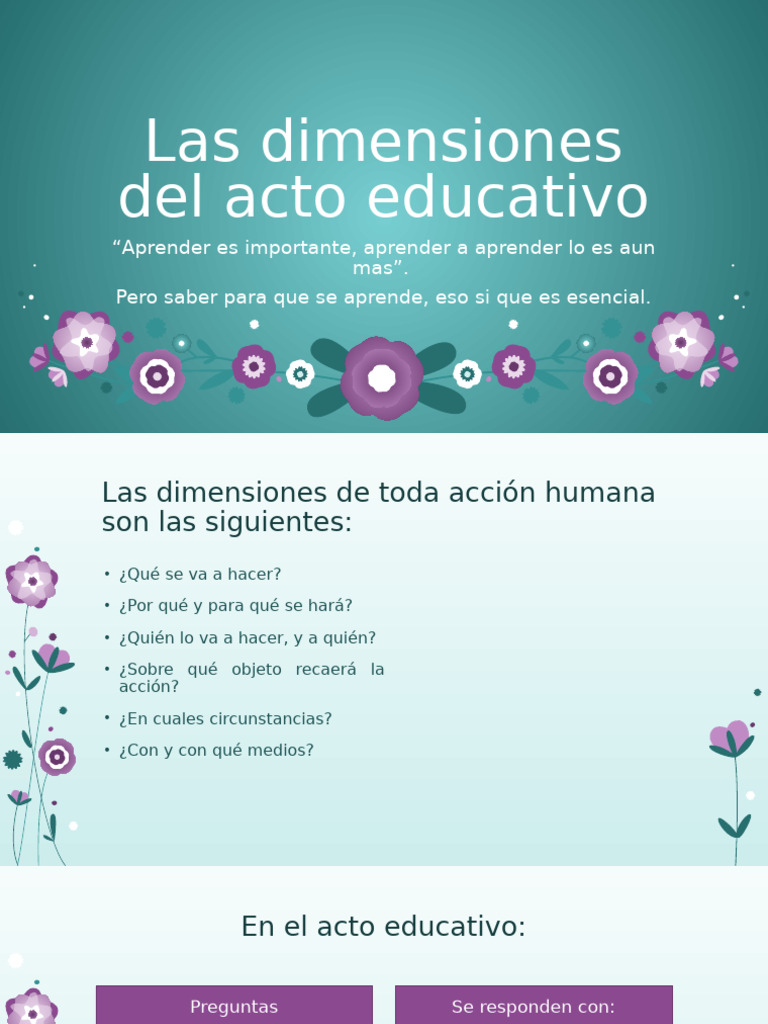 Dimensiones del Acto Educativo y Modelos | PDF | Aprendizaje ...