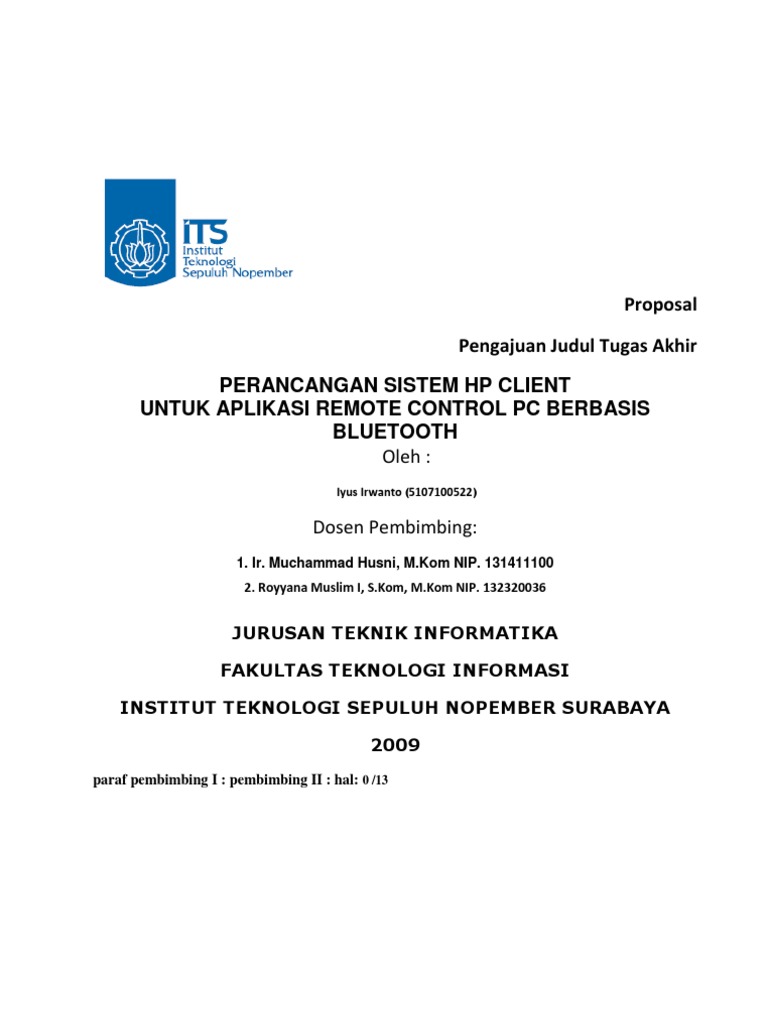 Contoh Proposal Pengajuan Judul Tugas Akhir