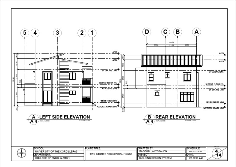 A B C D 2 3 4 1 5: Left Side Elevation Rear Elevation B A A4 A4 | PDF