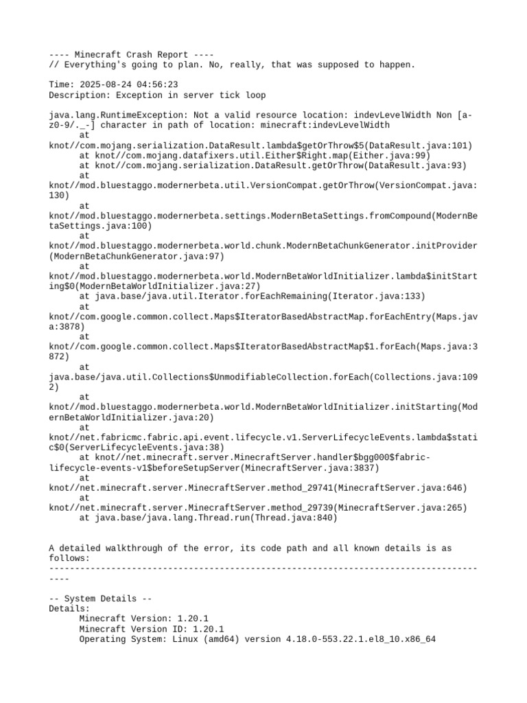 Minecraft 1.20.1 Crash Report Analysis | PDF | Computer Engineering ...