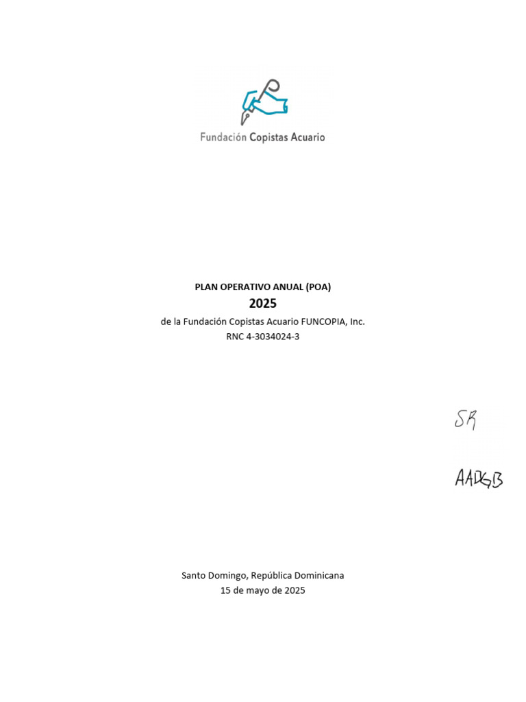 Plan Operativo Anual Poa Funcopia 2025 | PDF | República Dominicana