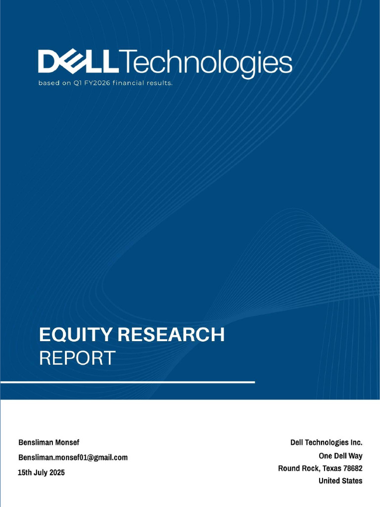 Equity Research Report of DELL Technologies | PDF | Discounted Cash Flow |  Cost Of Capital