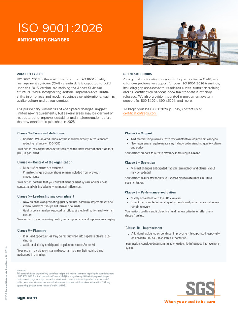 ISO 9001:2026 Anticipated Changes Overview | PDF | International ...
