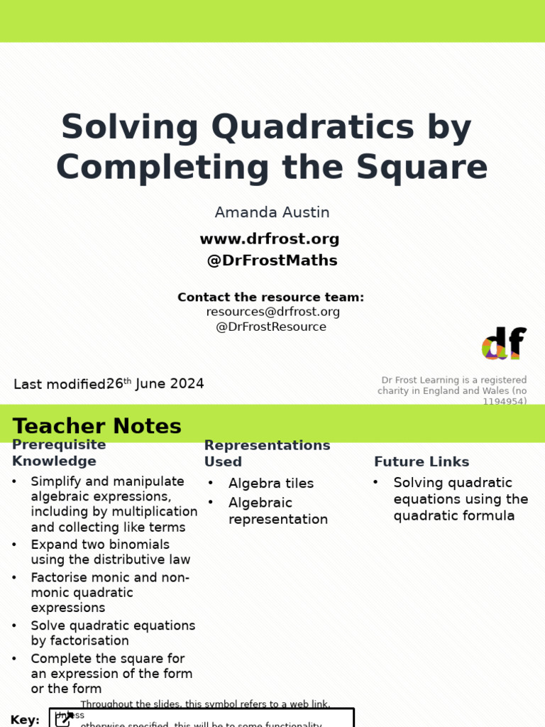 Completing the Square for Quadratics | PDF | Factorization | Square Root