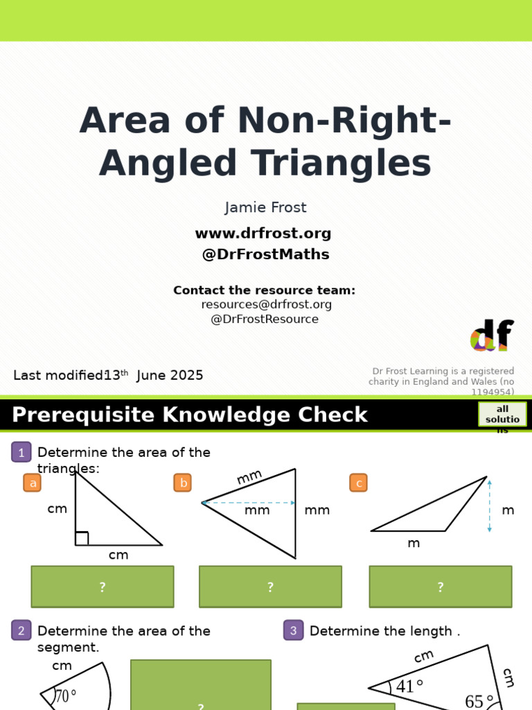 Area of Non-Right Angled Triangles | PDF | Area | Triangle