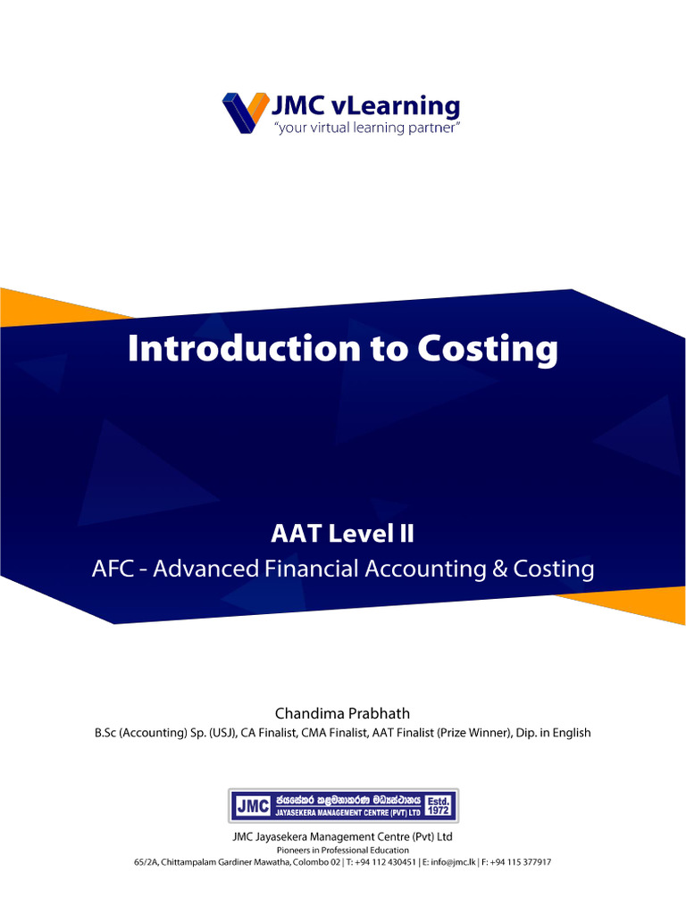 JMC VLearning AAT 2 E AFC-Introduction To Costing-Chandima Prabath ...