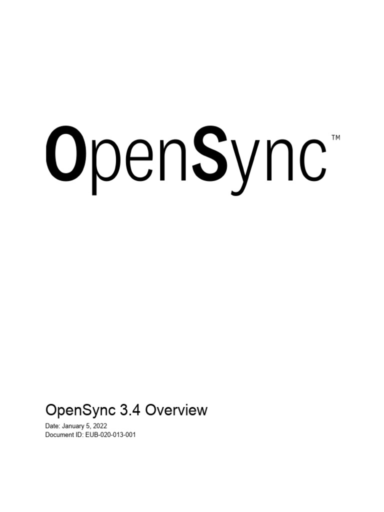 OpenSync 3.4功能概述 | PDF | Proxy Server | Wi Fi