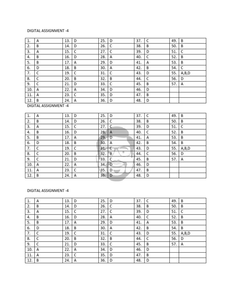 Digital Assignment 4 Answer Key | PDF