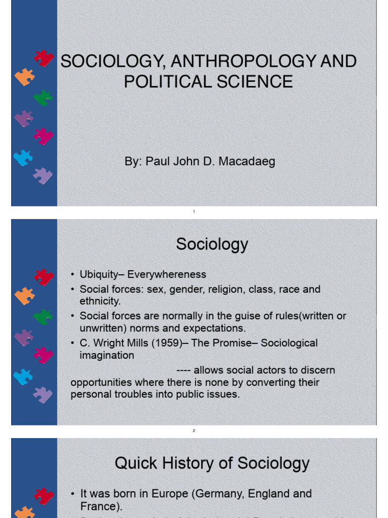 Sociology and Anthropology Overview | PDF | Sociology | Positivism
