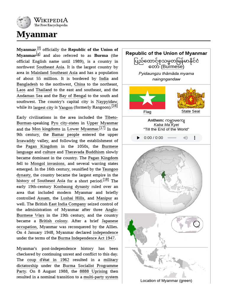 Overview of Myanmar's History and Politics | PDF | Myanmar | Politics ...