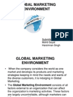 Global Marketing Environment: Submitted By: Mohit Goyal Harsimran Singh