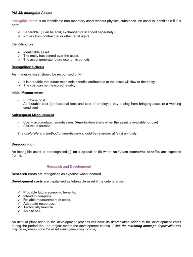 IAS 38: Understanding Intangible Assets | PDF