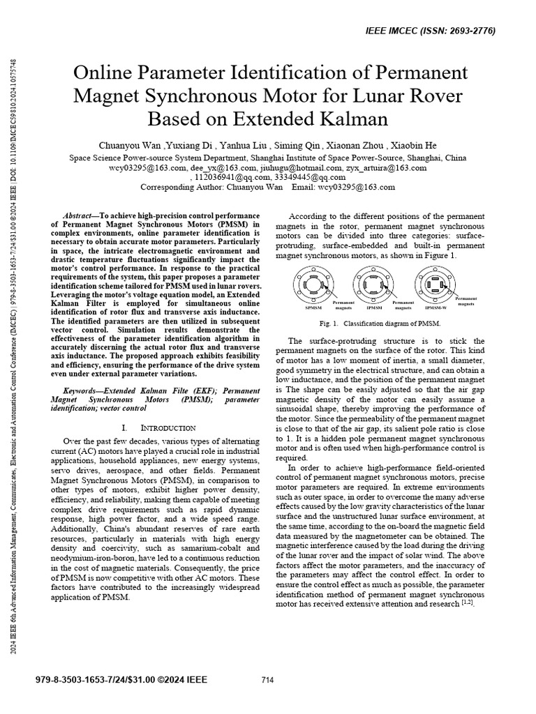 Online Parameter Identification of Permanent Magnet Synchronous Motor ...