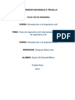 Universidad Nacionald E Trujillo:: Introducción A La Ingeniería Civil