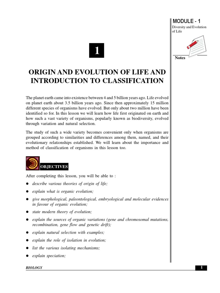 Origin and Evolution of Life Notes | PDF | Virus | Evolution