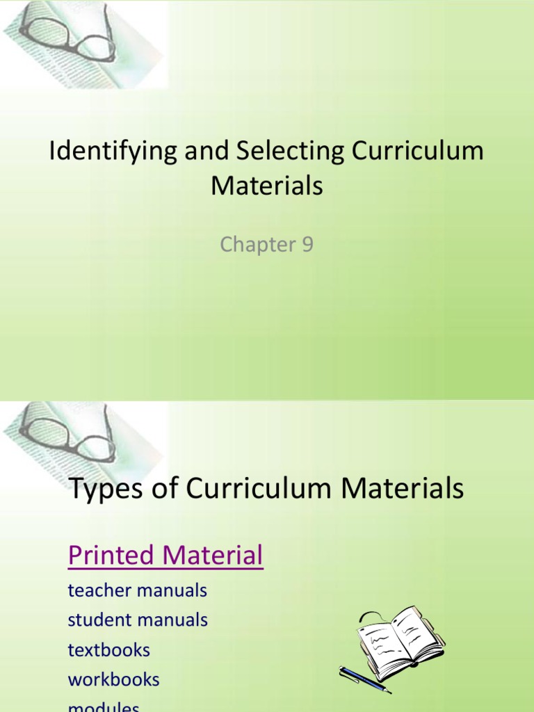 Identifying and Selecting Curriculum Materials | PDF | Curriculum 