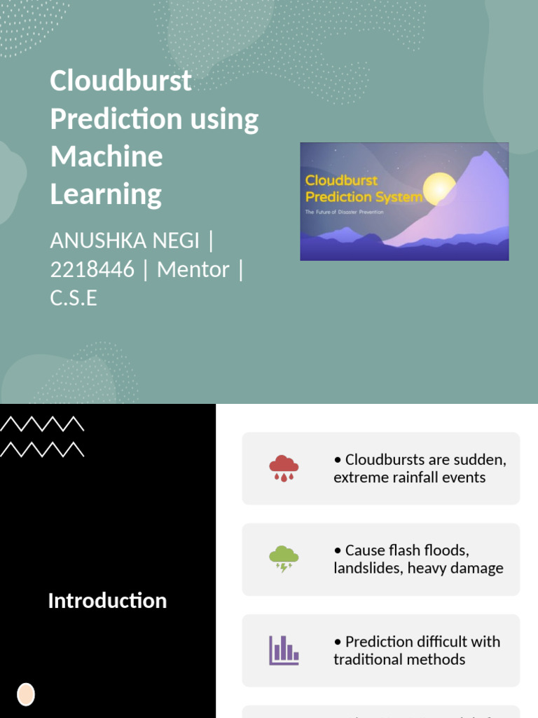 ML-Based Cloudburst Prediction System | PDF | Cloud Computing | Support ...