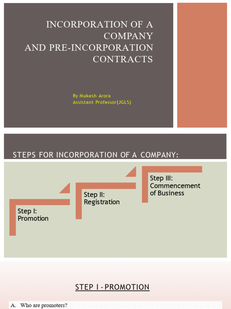 Steps for Company Incorporation Guide | PDF | Misrepresentation ...