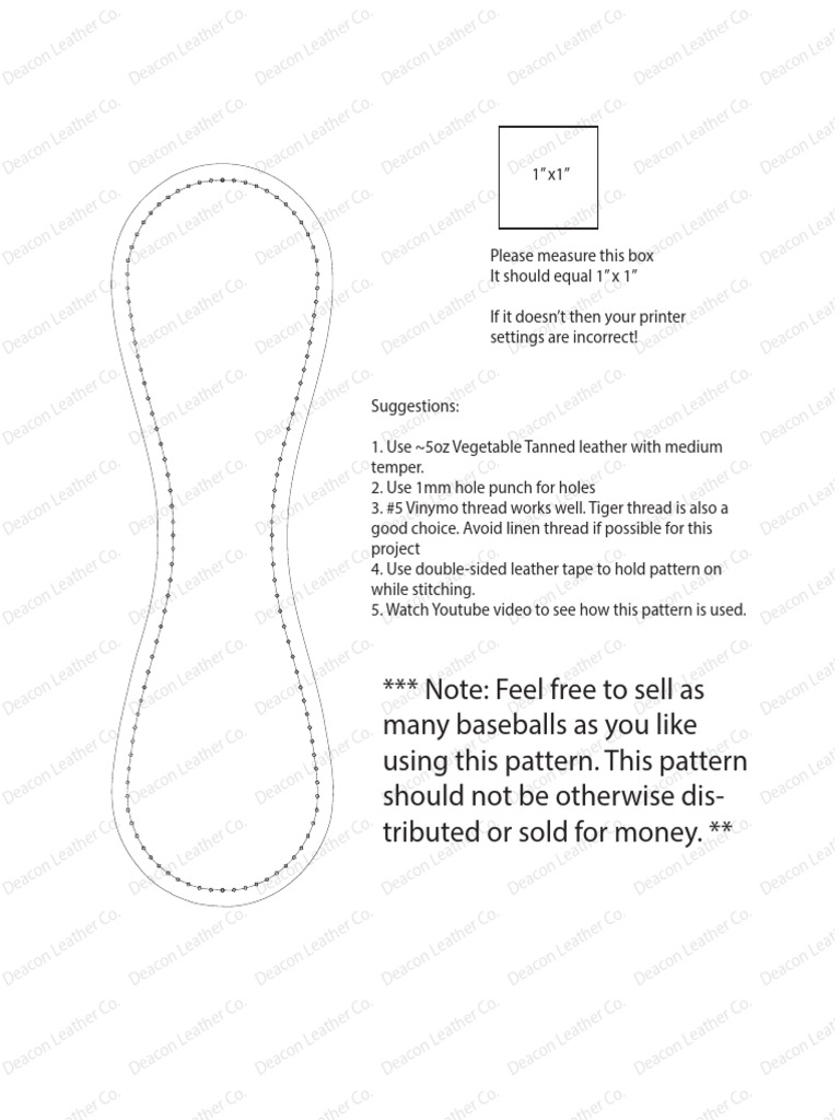 Leather Baseball Pattern Instructions | PDF