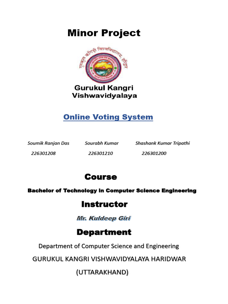 Online Voting System Project Overview | PDF | Electronic Voting ...