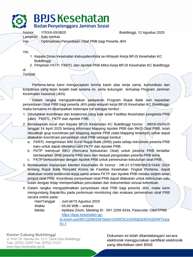 Optimalisasi Obat PRB untuk JKN Bukittinggi | PDF