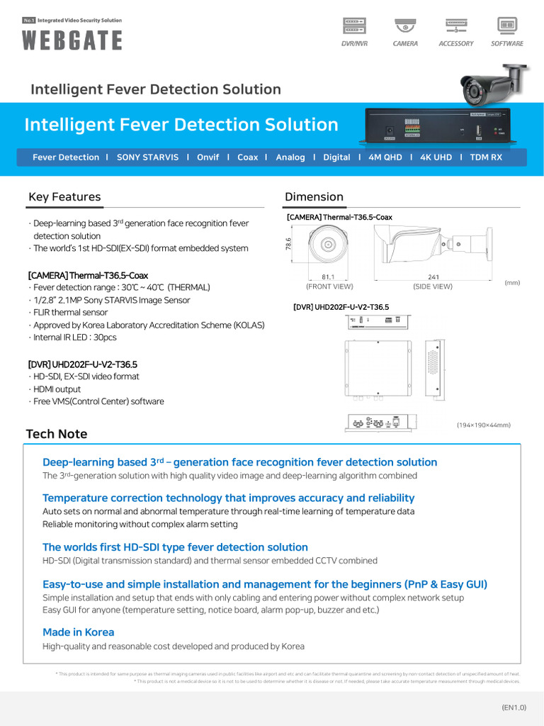 HD-SDI Fever Detection Camera System | PDF | Pixel | Video