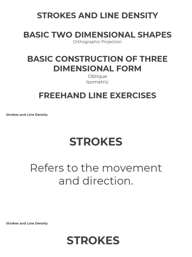 Strokes and Line Density Techniques | PDF | Geometry | Euclidean Geometry