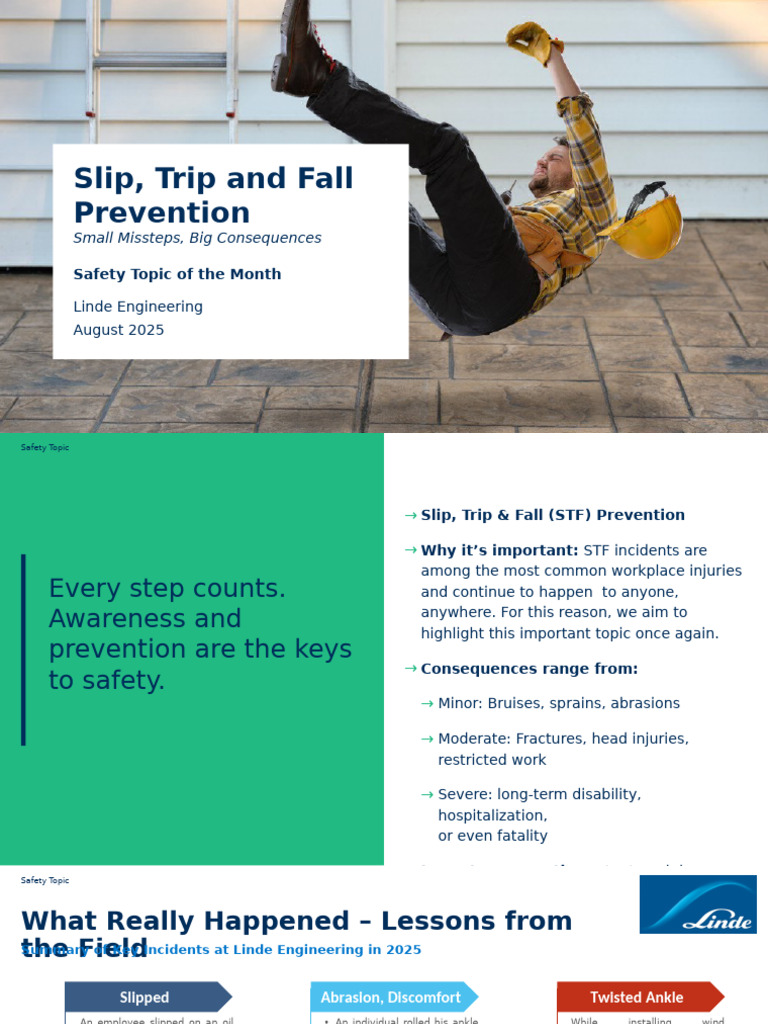 2025 08 Safety Topic Slip Trip and Fall Prevention | PDF | Safety