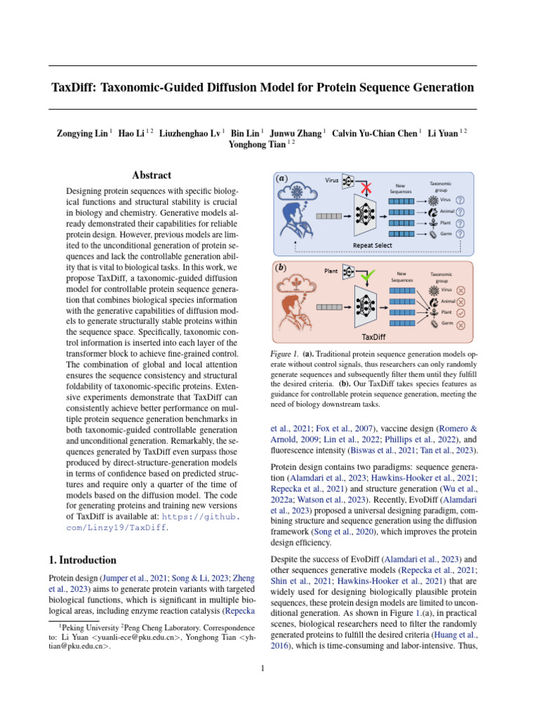 Taxdiff: Taxonomic-Guided Diffusion Model For Protein Sequence ...