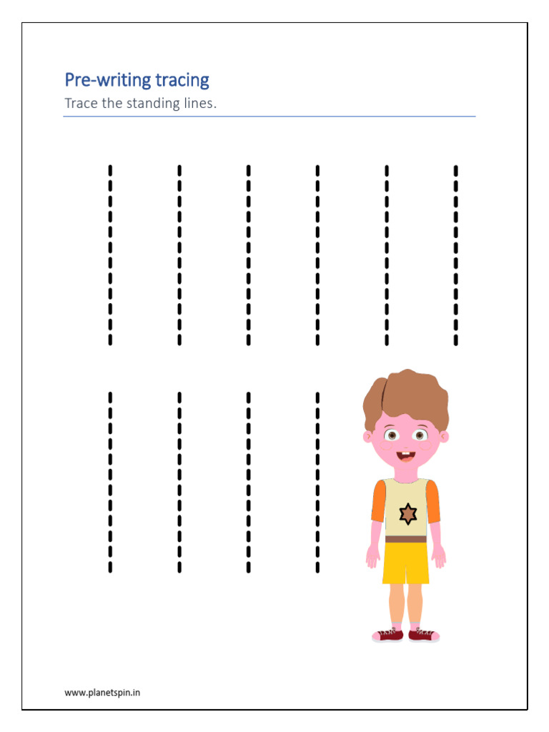 Pre Writing Tracing Trace Standing Lines | PDF