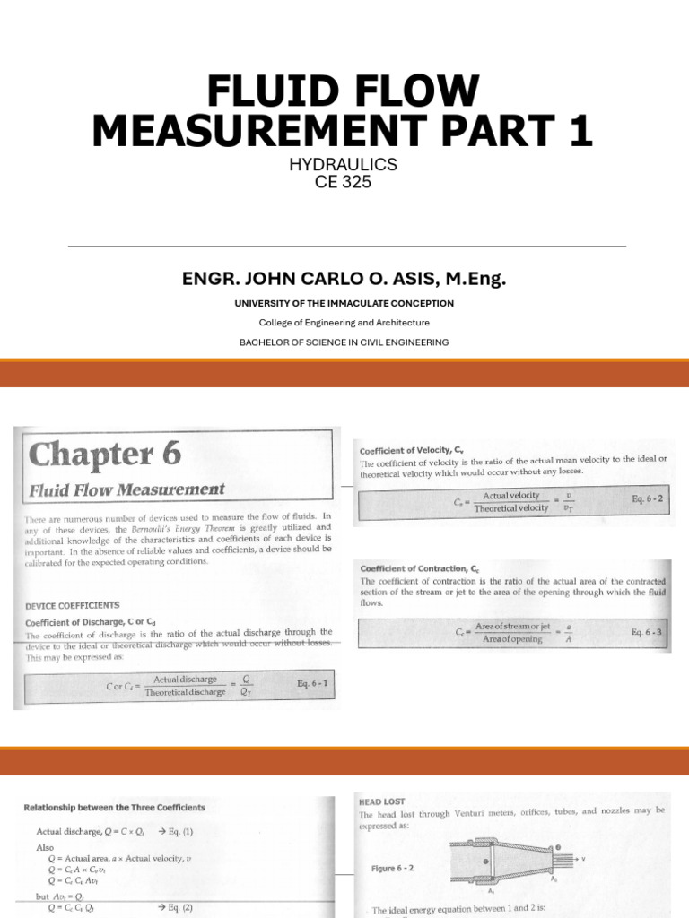 Fluid Flow Measurement Part 1 | PDF