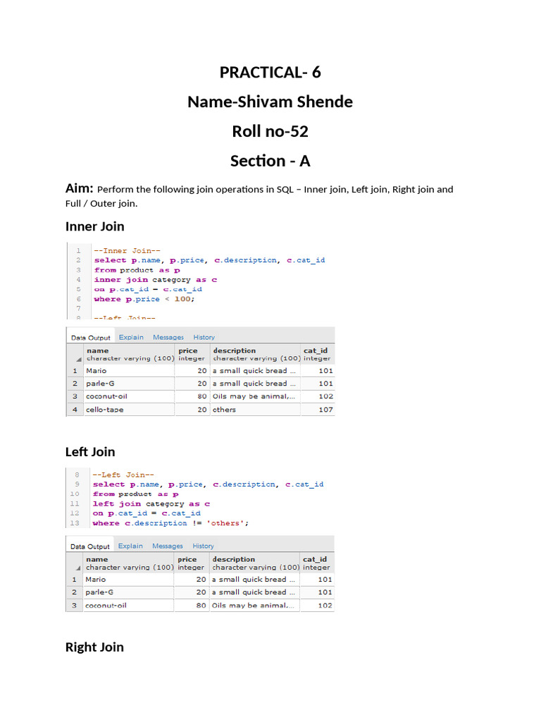 DBMS PR 6 | PDF