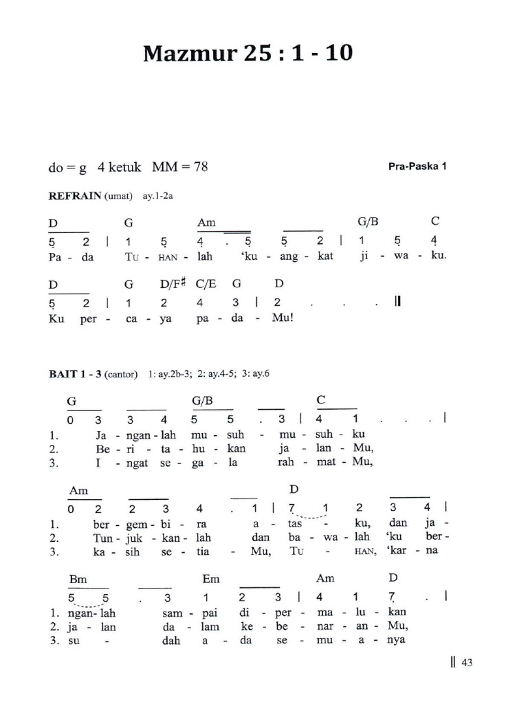 Mazmur 25 1-10 | PDF