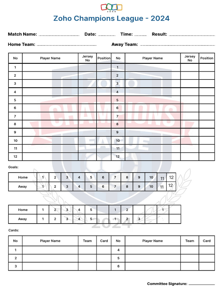 ZCL-Final Score Sheet | PDF