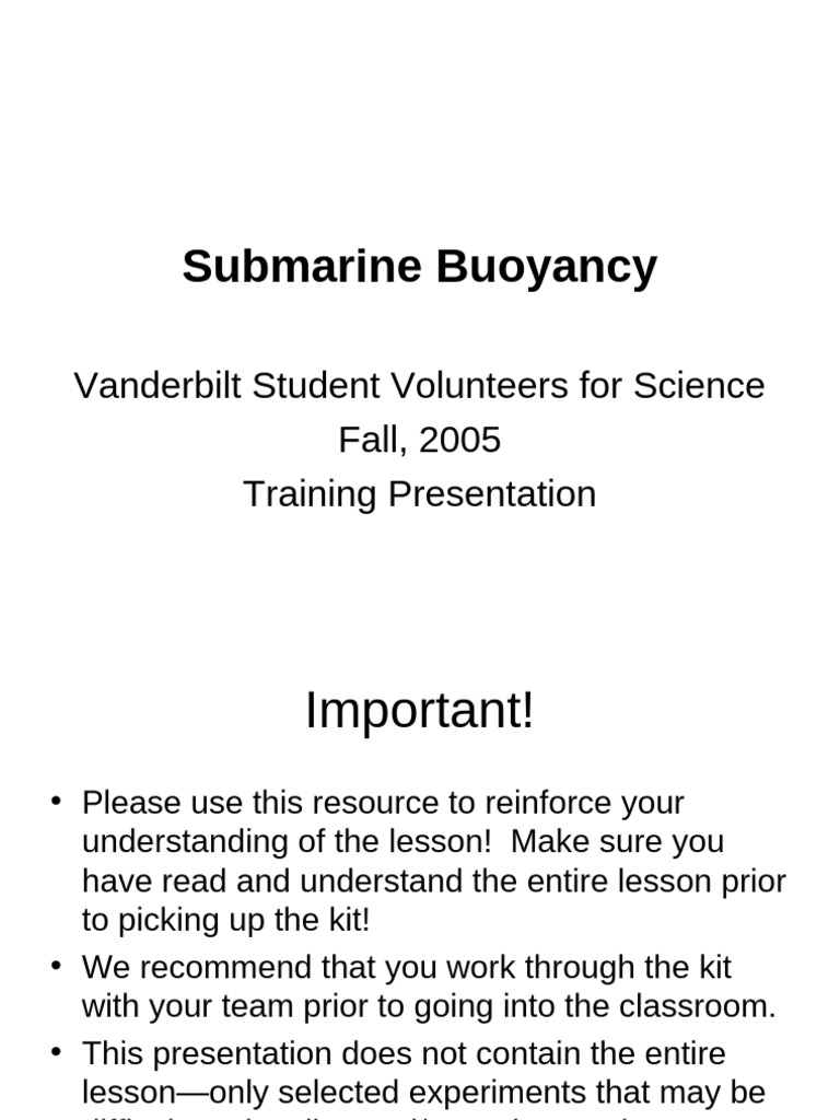 Understanding Submarine Buoyancy Principles | PDF | Buoyancy ...