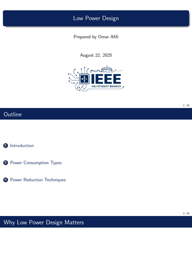 Low Power Design For Digital Circuits | PDF | Semiconductor Devices ...
