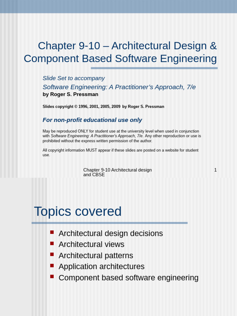 Chapter 9-10 ArchitecturalDesign-CBSE | PDF | Model–View–Controller ...