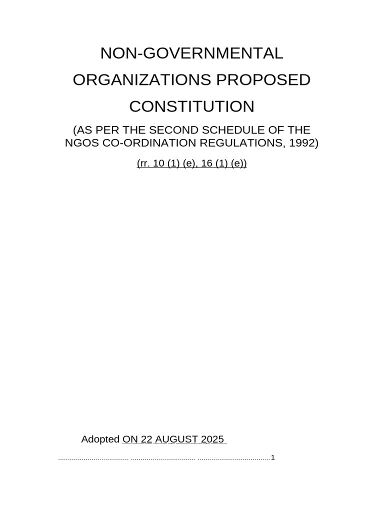 GROW BETTER LIVE BETTER NGO Constitution | PDF | Indemnity | Word