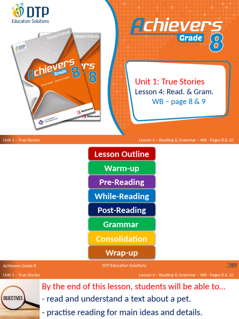 Grade 8 Reading & Grammar Lesson 4 | PDF | Subject (Grammar) | Linguistics