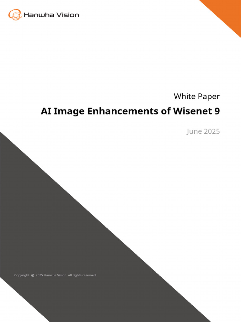 White Paper - AI Image Enhancements of Wisenet 9 | PDF | Artificial ...
