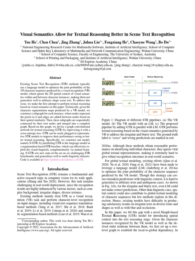 Graph-Based Textual Reasoning for STR | PDF | Image Segmentation ...